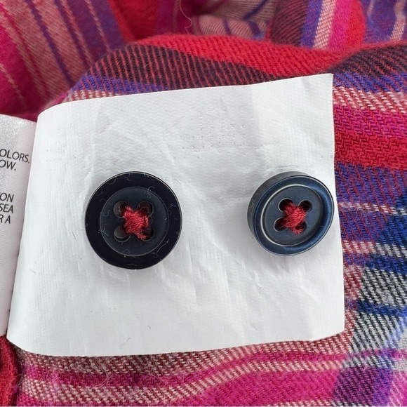 S Orvis Red & Blue Plaid Flannel Button Down Long Sleeve Shirt Small Top 4 6 - Picture 9 of 10